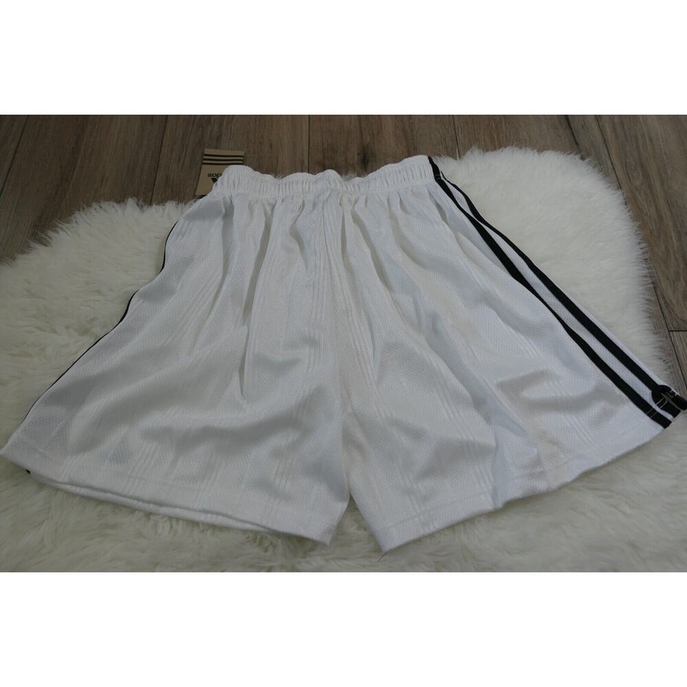 NWT Vintage Y2K 90s ADIDAS Soccer TREVISO Polyester Men's White Shorts Large - Picture 11 of 12